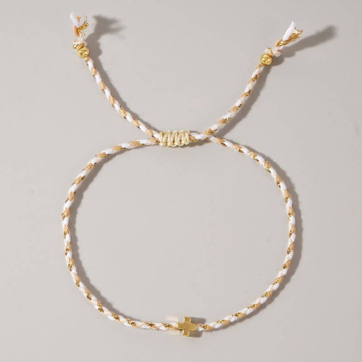 Golden Thread Cross Bracelet
