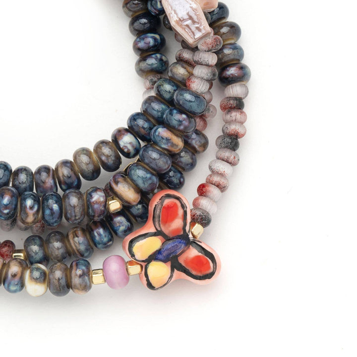 Scout Ceramic Bead Wrap Bracelet/Necklace - Transformation/Butterf