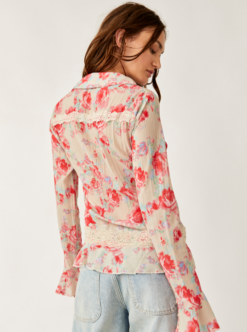 Free People Bad At Love Printed Blouse