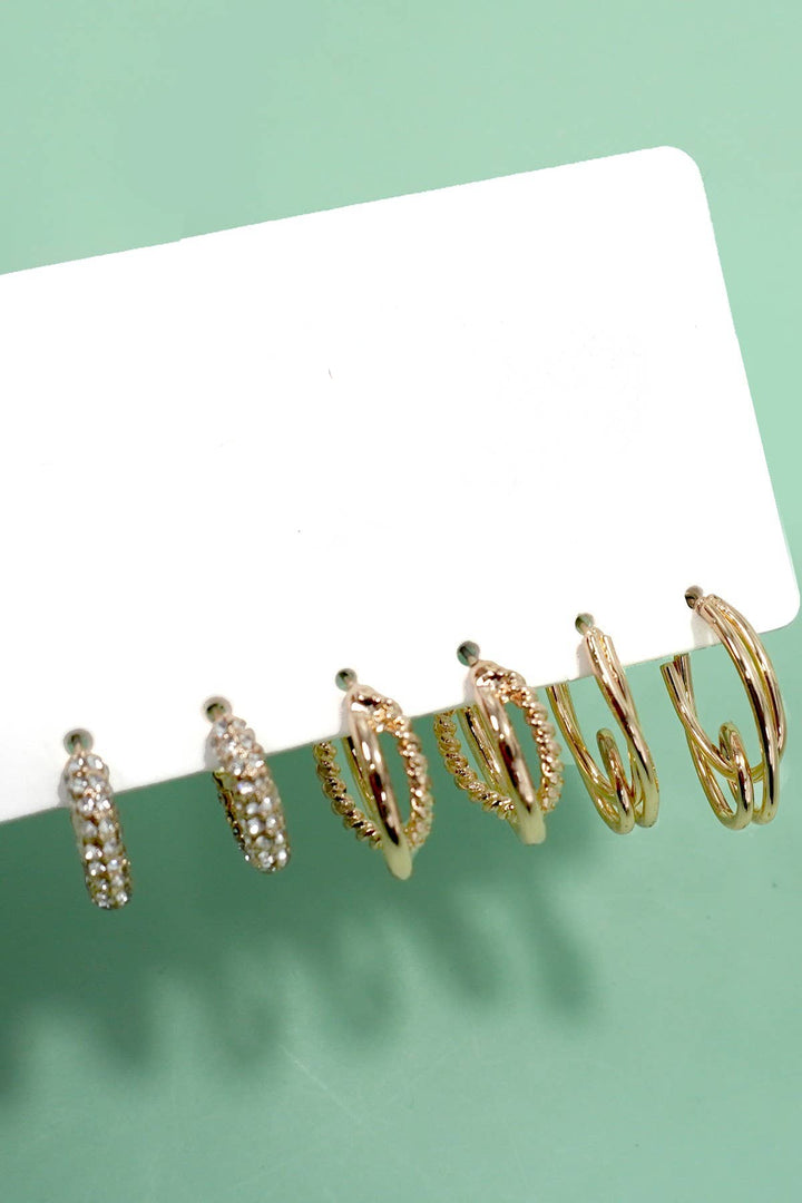 Golden Mix Earring Set