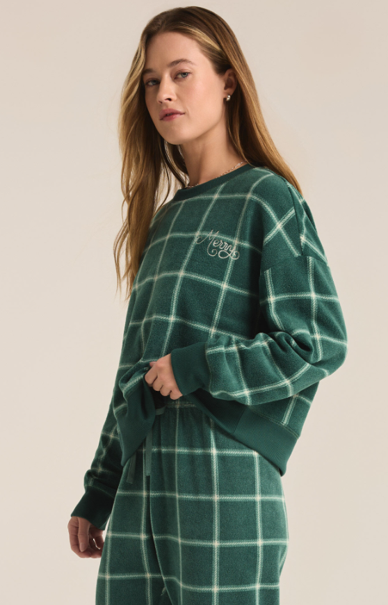 Z Supply Plaid Long Sleeve Top