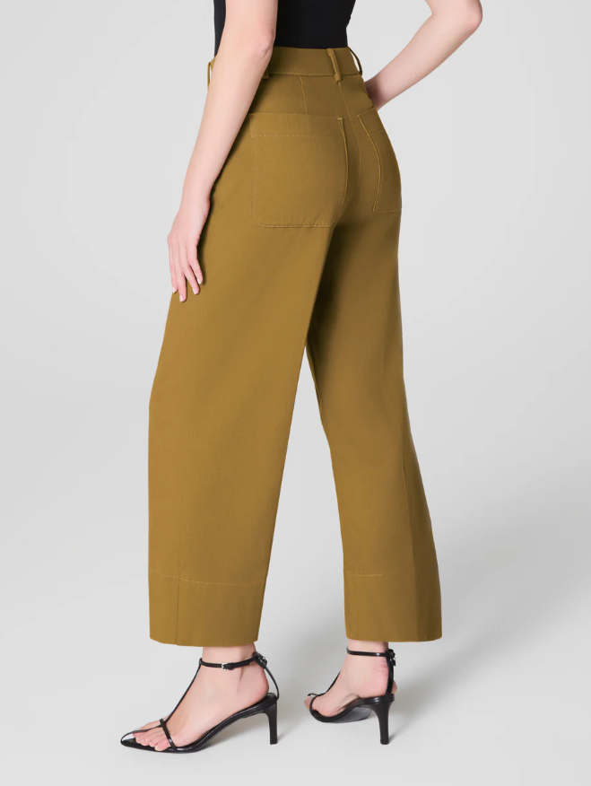 Spanx Stretch Twill Cropped Wide Leg