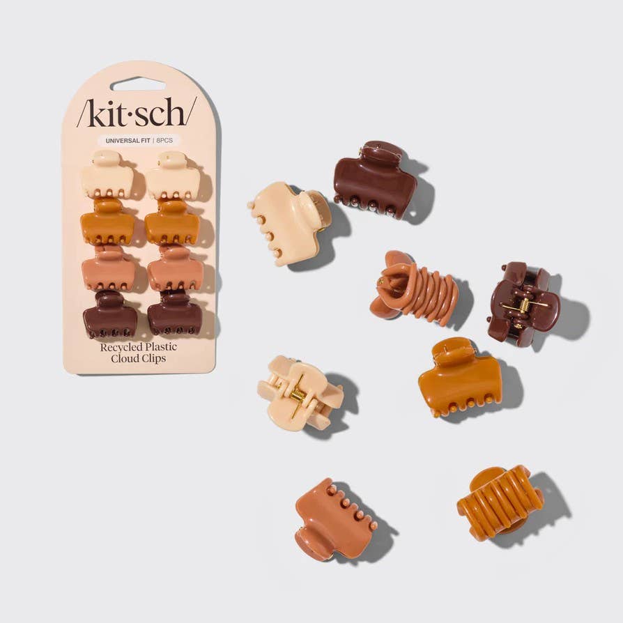 Kitsch Recycled Plastic Mini Cloud Clips 8pc Set - Sedona