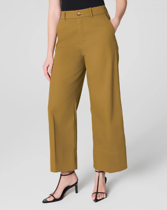 Spanx Stretch Twill Cropped Wide Leg