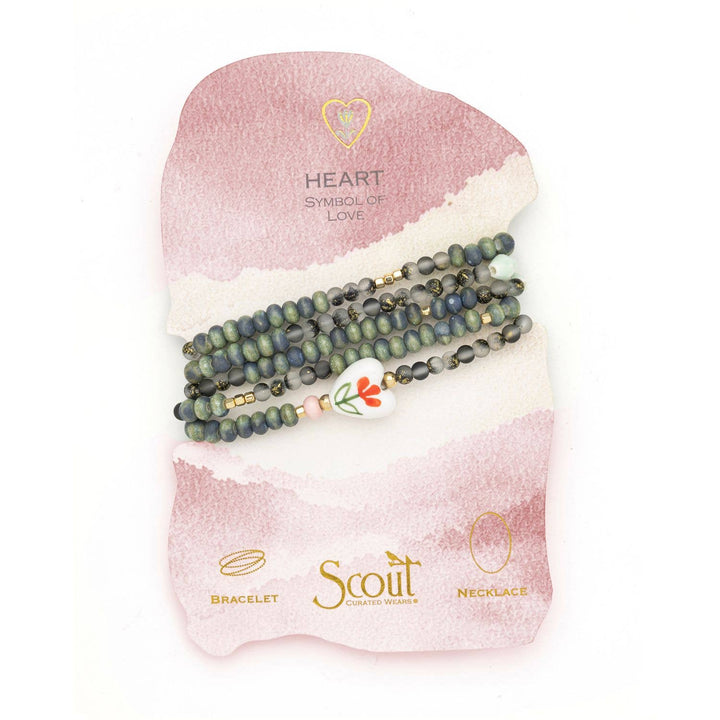 Scout Ceramic Bead Wrap Bracelet/Necklace - Love/Heart