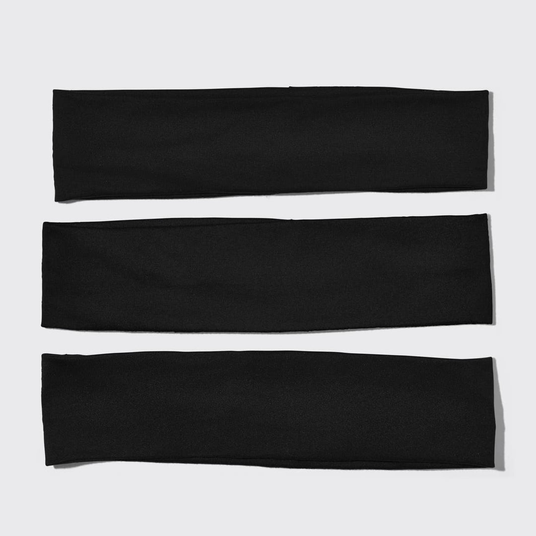 Kitsch Recycled Active Headbands 3pc Set- Black