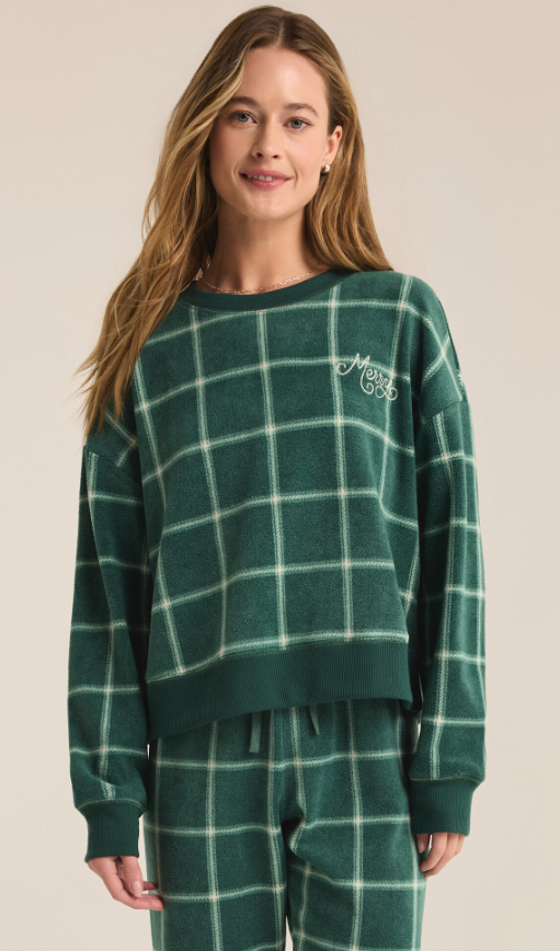 Z Supply Plaid Long Sleeve Top