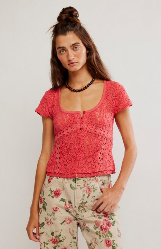 Free People Claro Short Sleeve Tee