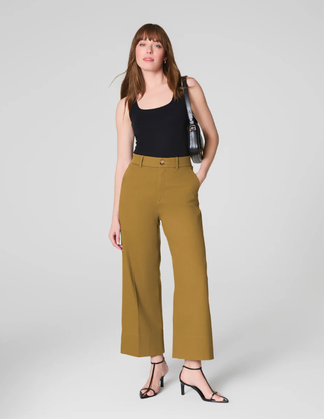 Spanx Stretch Twill Cropped Wide Leg