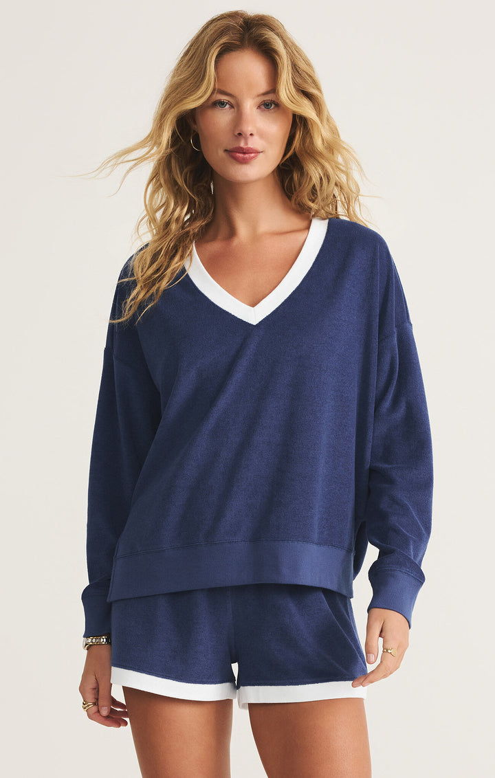 Z Supply Marx V-Neck Terry Sweatshirt