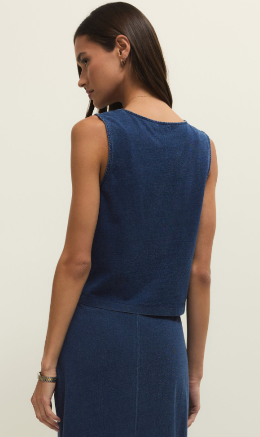 Z Supply Noelle Jersey Denim Top