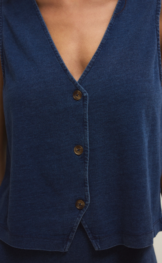 Z Supply Noelle Jersey Denim Top