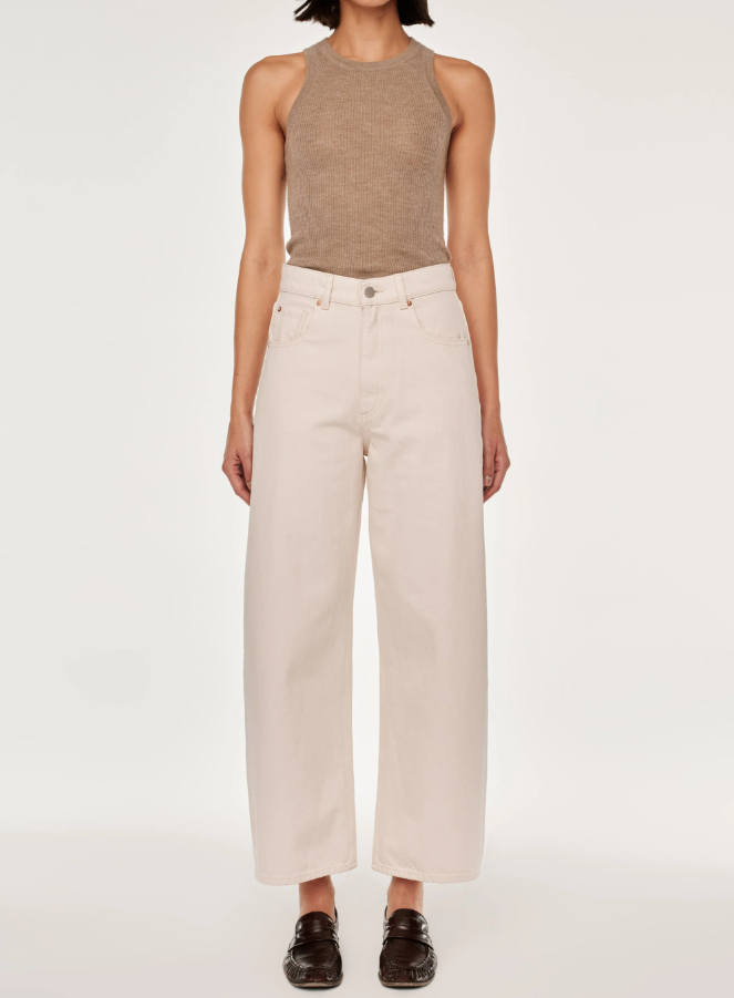 DL1961 Taylor Ultra High Rise Barrel in Flax