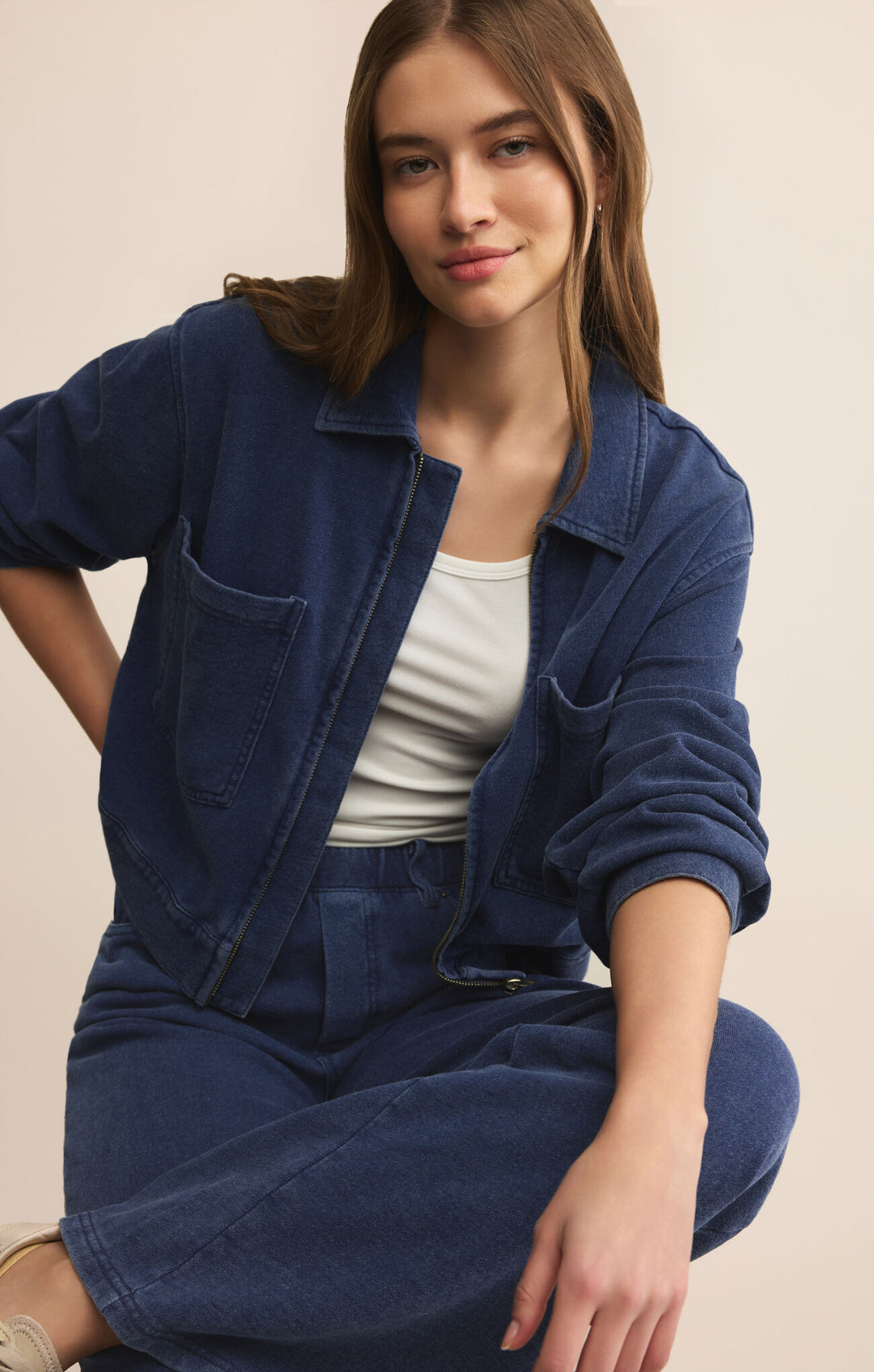 Z Supply Heritage Knit Denim Jacket