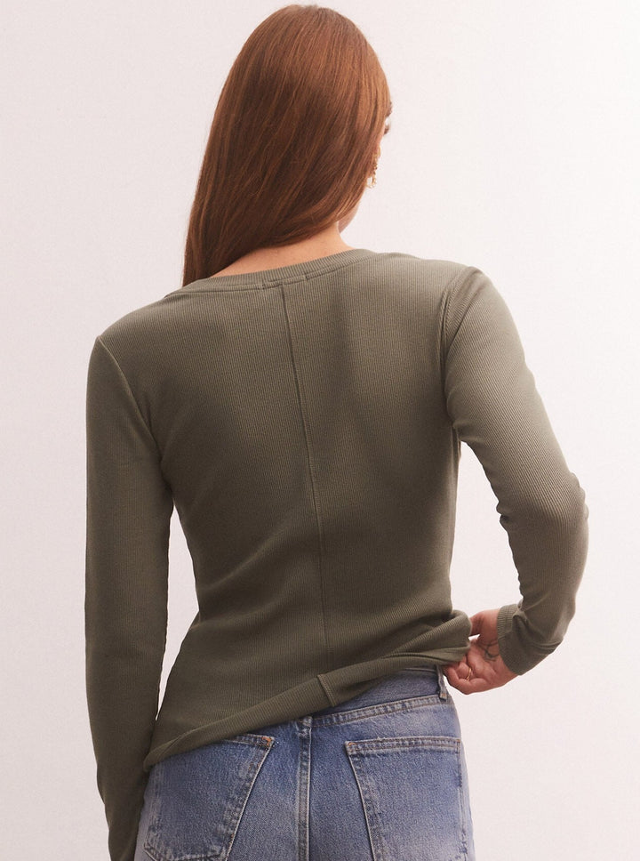 Z Supply Sirena Rib Long Sleeve Tee