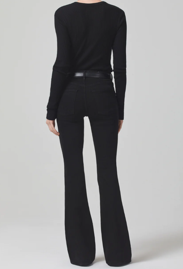 Citizens Of Humanity Isola Flare in Plush Black – Kelley Cawley