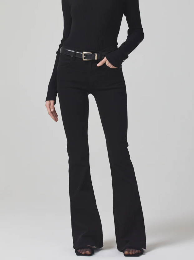 Citizens Of Humanity Isola Flare in Plush Black – Kelley Cawley