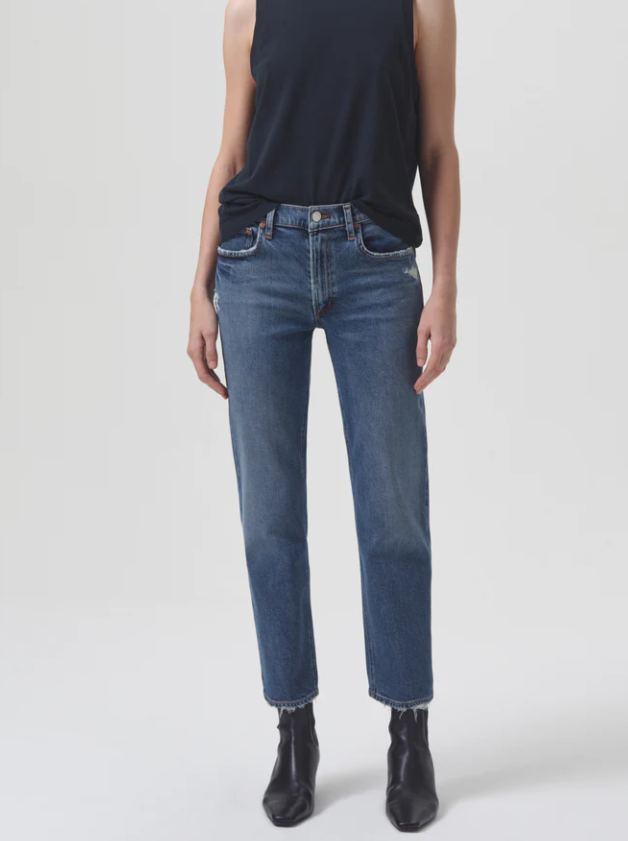 AGOLDE Kye Mid Rise Straight Crop in Notion