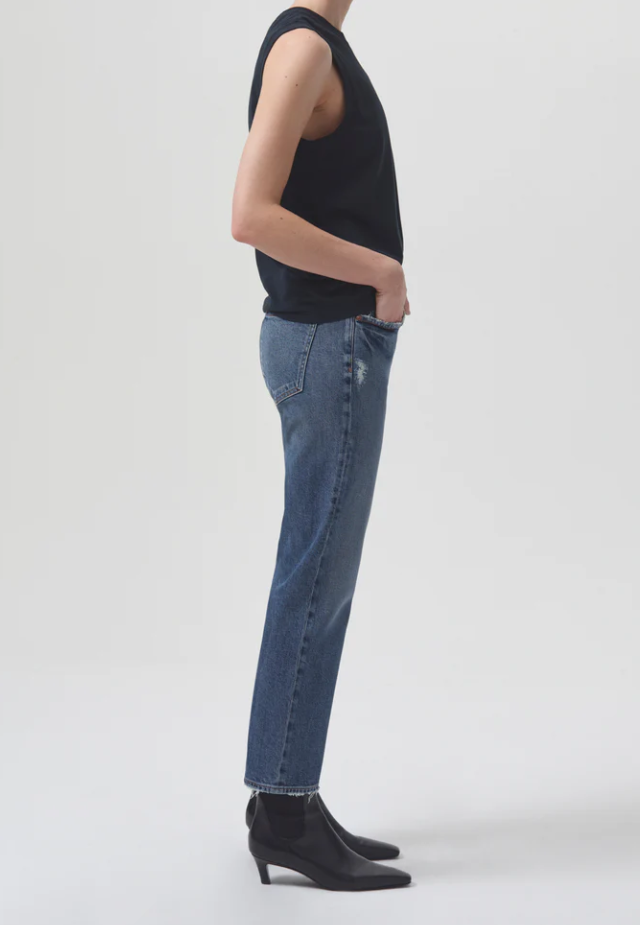AGOLDE Kye Mid Rise Straight Crop in Notion