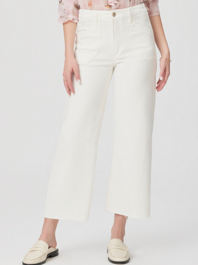 Paige Anessa With Raw Hem in Tonal Ecru