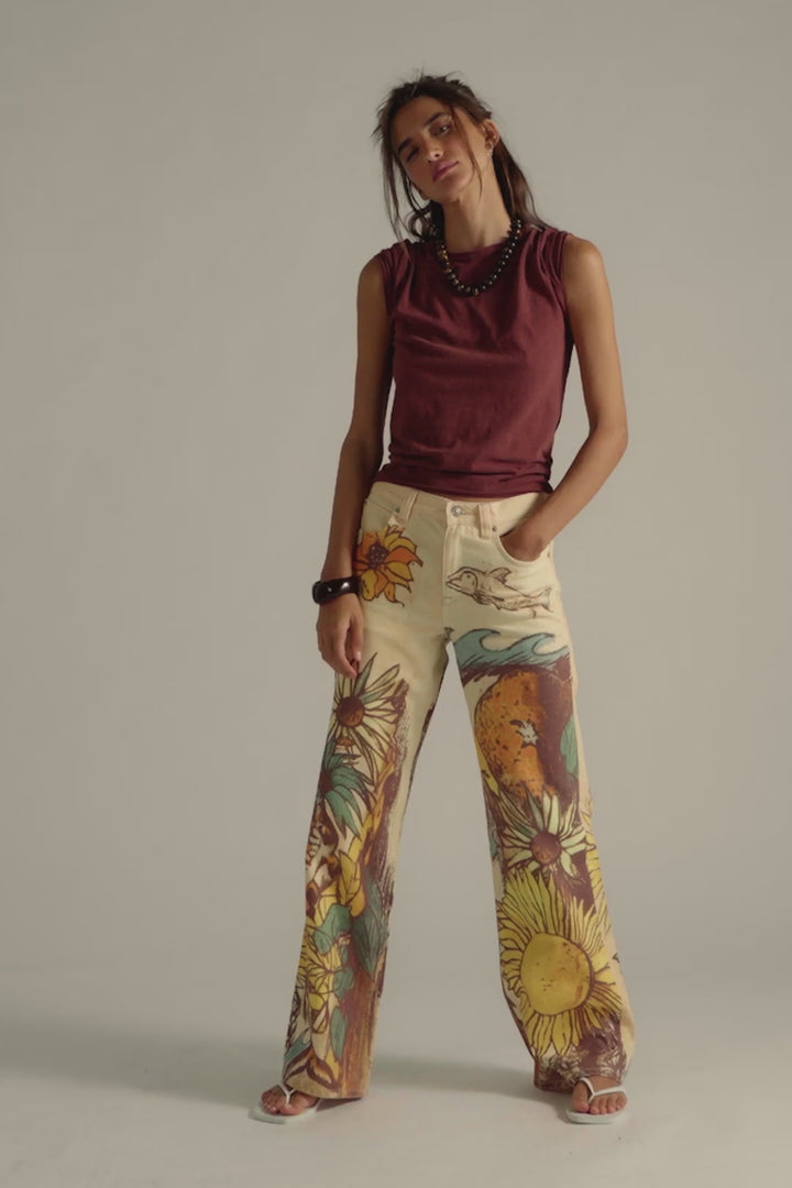 Free People Tinsley Printed Jeans