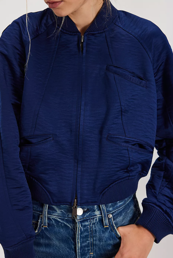 Free People Ellie Satin Bomber