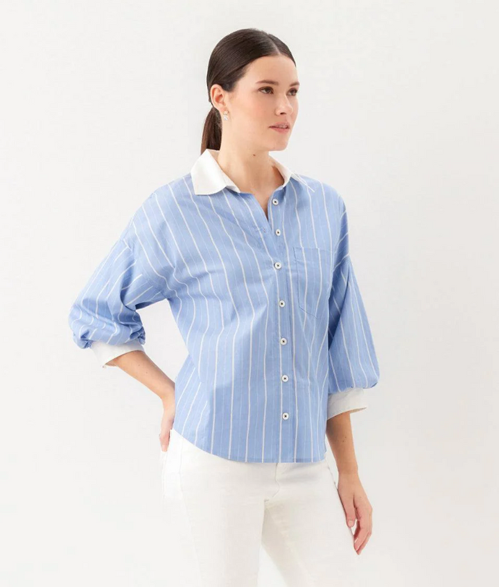 Karen Kane Linear Muse Blouse