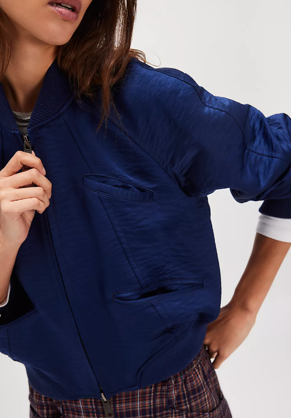 Free People Ellie Satin Bomber