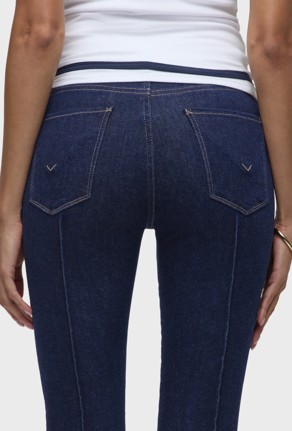 Hudson Barbara High Rise Pintuck Crop Boot in Rinse