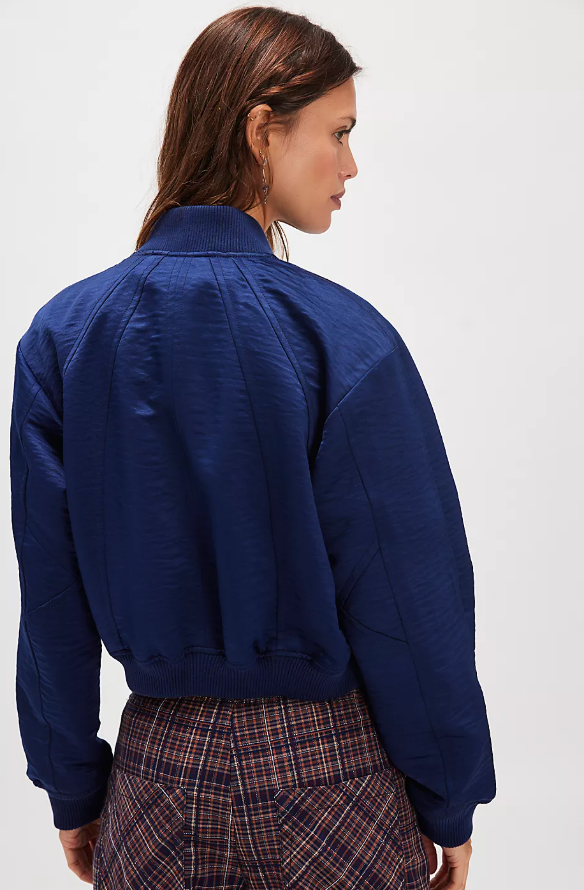 Free People Ellie Satin Bomber
