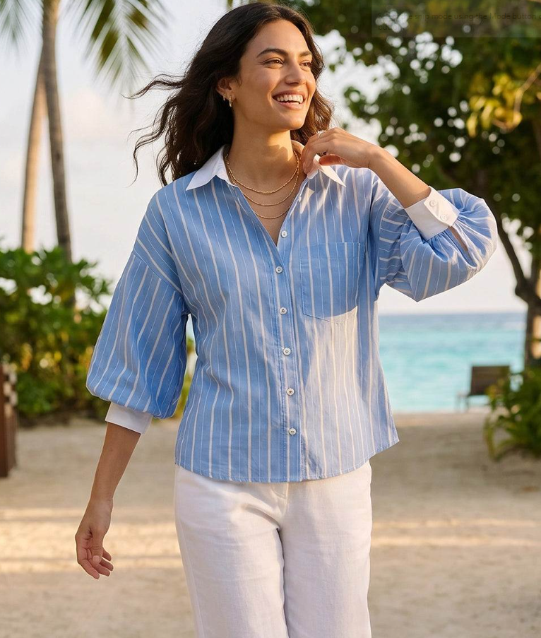 Karen Kane Linear Muse Blouse