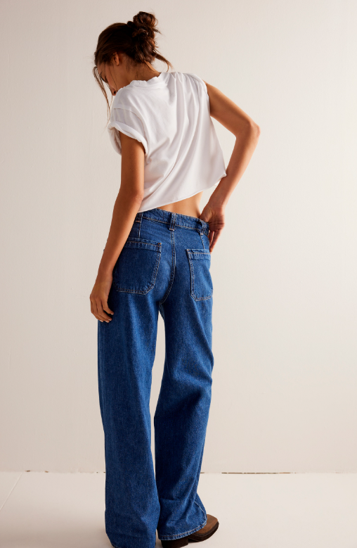 Free People Palmer Cuffed Jean in Tunnel Vision