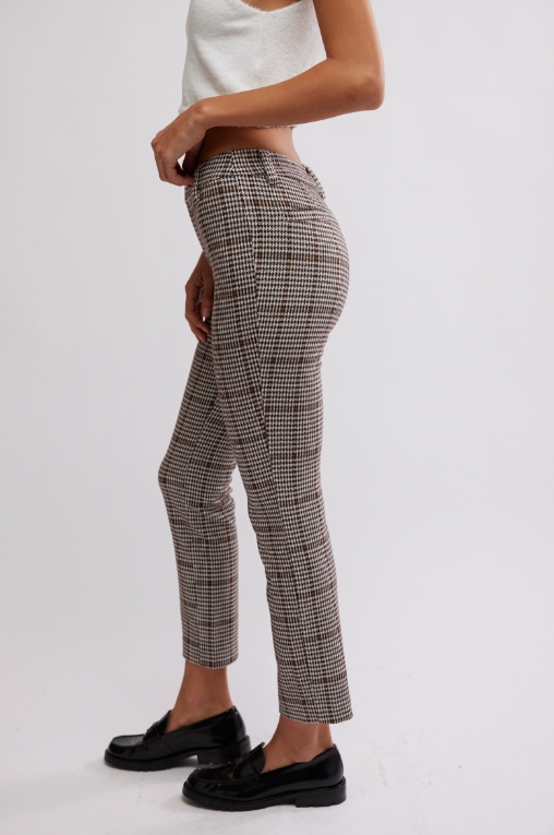 Free People Molly Plaid Slim Pant