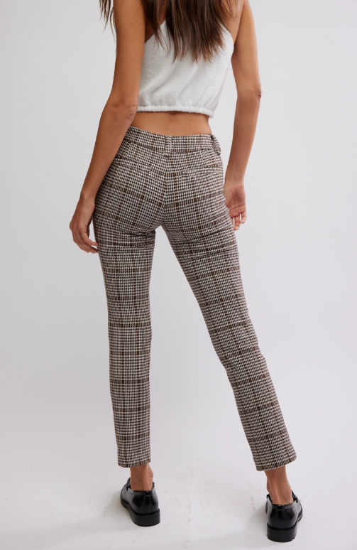 Free People Molly Plaid Slim Pant