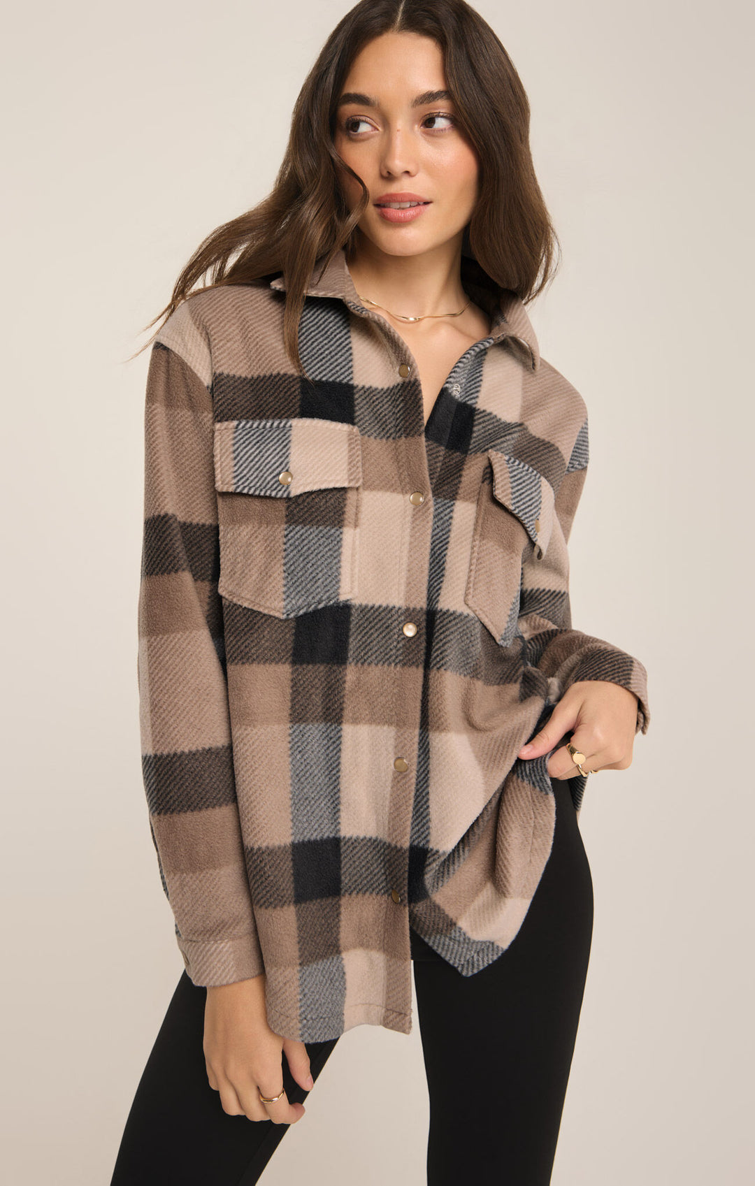 Z Supply Hiker Two Tone Fleece Jacket