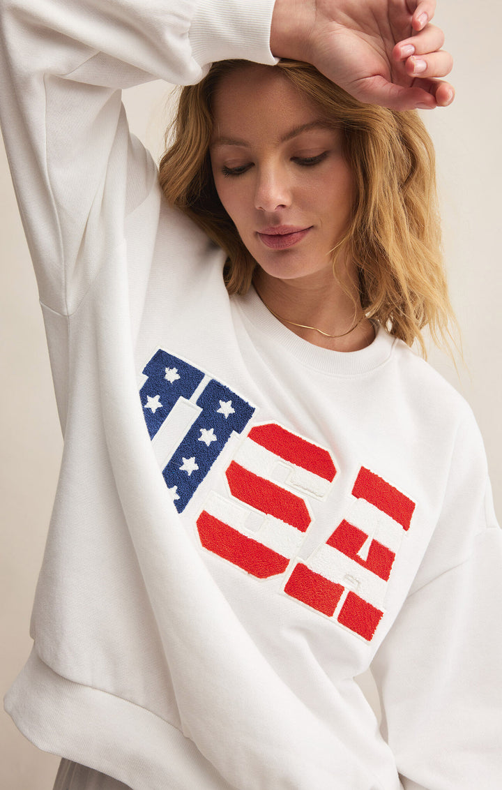 Z Supply Oversized USA Sweatshirt