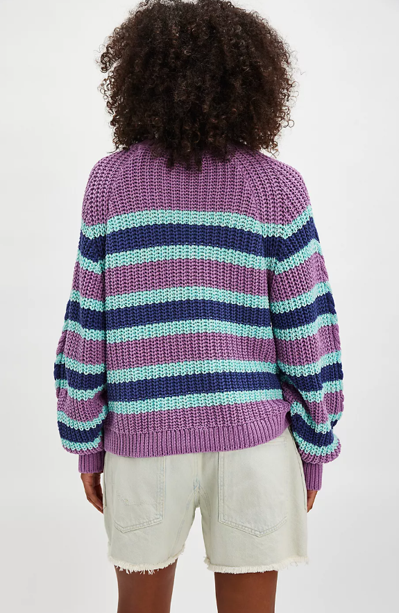 Free People Frankie Cable Striped Sweater