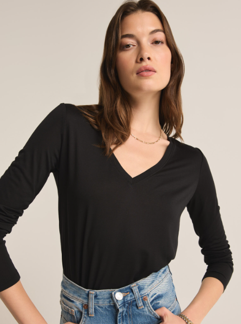 Z Supply Sammie V-Neck Long Sleeve Top