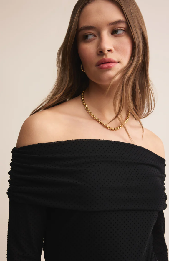 Z Supply Whimsy Off The Shoulder Mesh Top