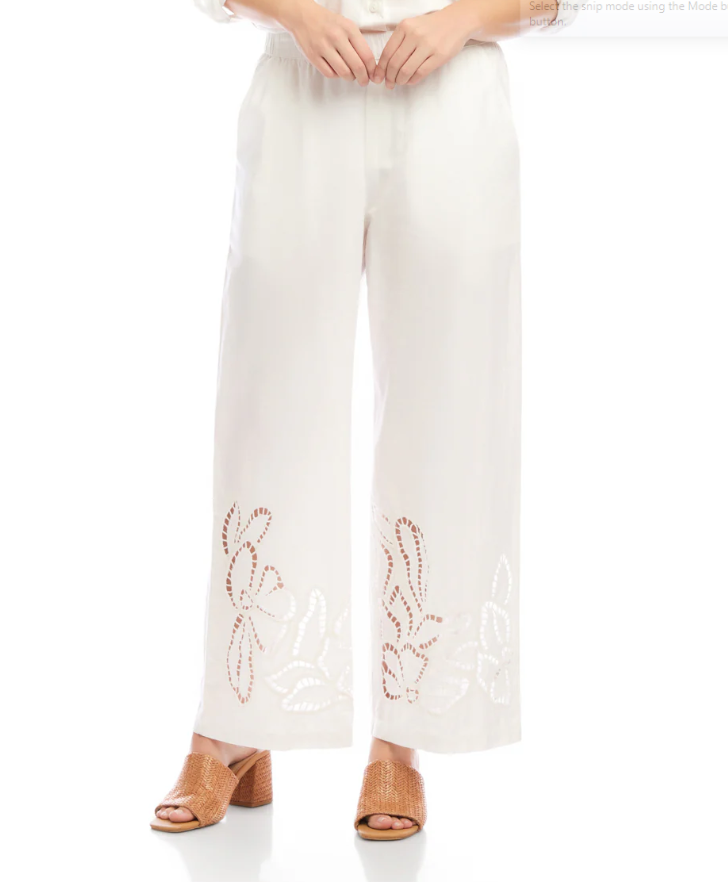 Karen Kane Cut To Charm Embroidery Pants