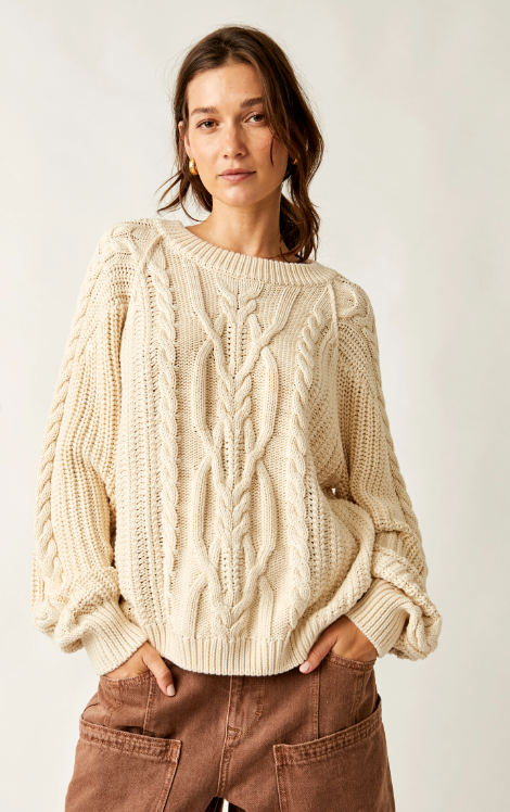 Free People Frankie Cable Sweater