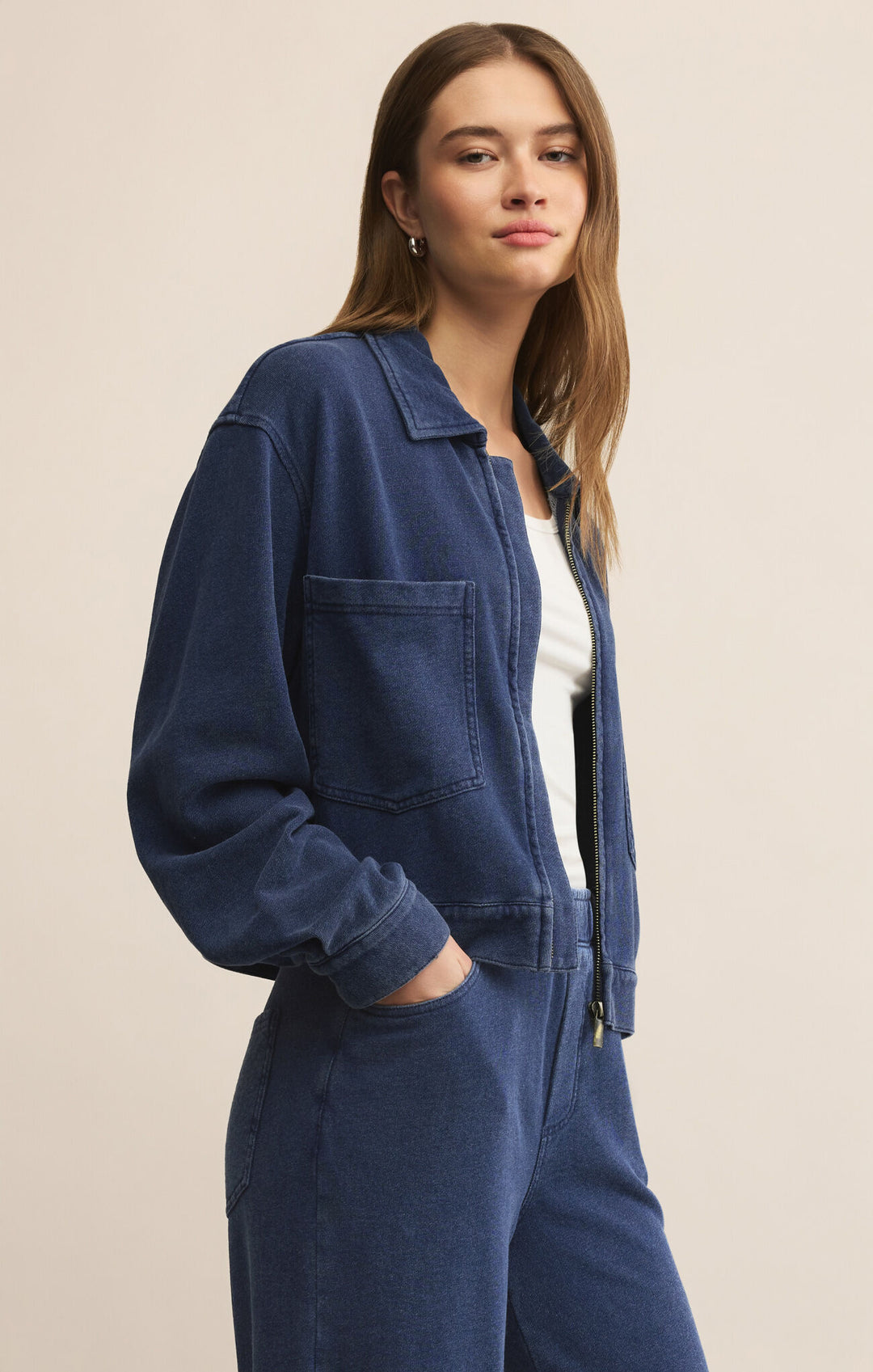 Z Supply Heritage Knit Denim Jacket