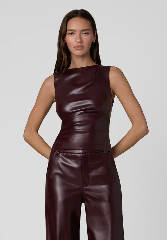 Joes Jean The Meg Vegan Leather Top