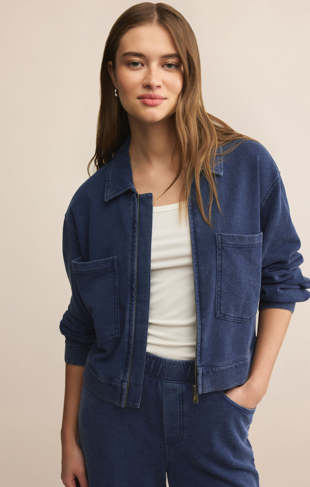 Z Supply Heritage Knit Denim Jacket