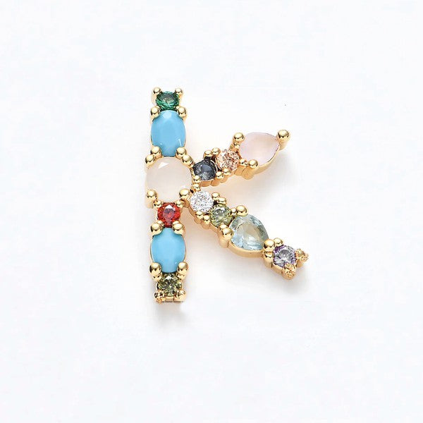 Gemstone Initial Charm