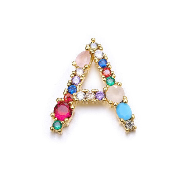 Gemstone Initial Charm