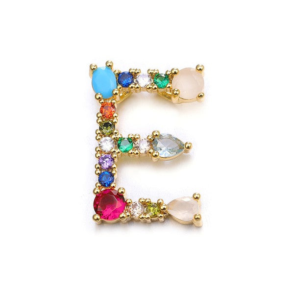 Gemstone Initial Charm