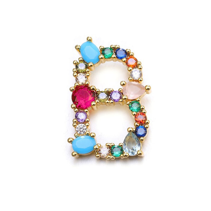 Gemstone Initial Charm