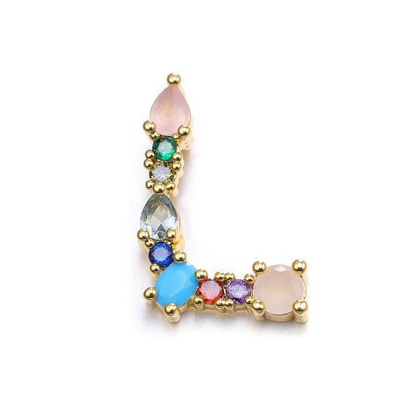 Gemstone Initial Charm