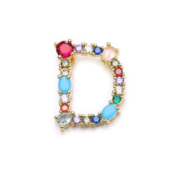 Gemstone Initial Charm